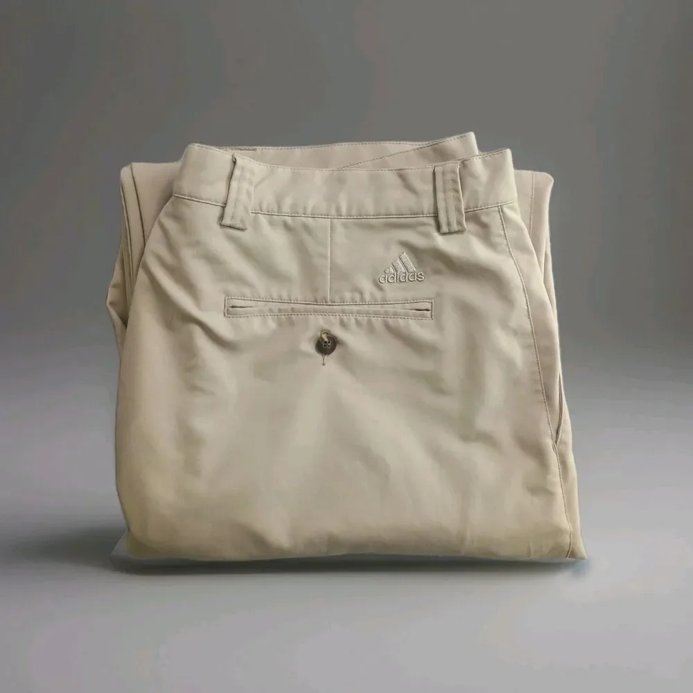 Adidas Golf Pants Mens 40x35 Khaki Tan Performance Sport Casual Chino Aesthetic‎